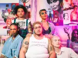 photograph of a group of 6 young queer people in their 20s