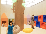 Rethinking a technology store 3D render of a children's play area